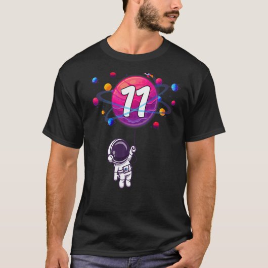 11誕生日11歳誕生日ボーイ宇宙飛行士 Tシャツ (正面)