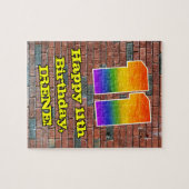 11誕生日:おもしろいグラフィティインスパイアレインボー11 ジグソーパズル (横)