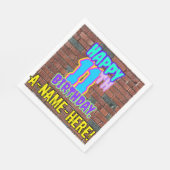 11誕生日～おもしろい、アーバングラフィティインスパイアルック スタンダードランチョンナプキン (角)