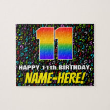 11誕生日:おもしろい、カラフル音楽シンボル、「11」