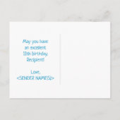 11誕生日:はっきりした,おもしろい,シンプル虹, 11 ポストカード (裏面)