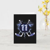 11誕生日 – アイスホッケー11歳 カード (黄色い花)