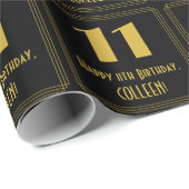 11誕生日~アールデコ見るインスパイア"11",名前 ラッピングペーパー (ロールコーナー)