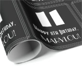 11誕生日:インスパイアアールデコの「11」の外観と名前 ラッピングペーパー (ロールコーナー)