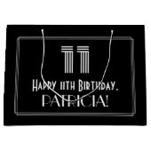 11誕生日:インスパイアアールデコの「11」の外観と名前 ラージペーパーバッグ (正面)