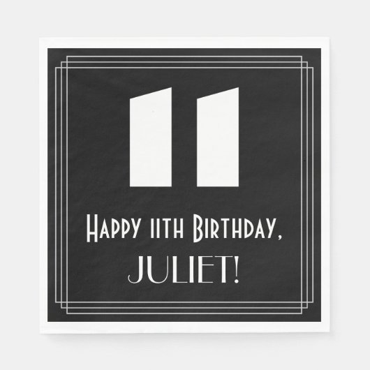 11誕生日:インスパイアアールデコ検索"11" +名前 スタンダードランチョンナプキン (正面)