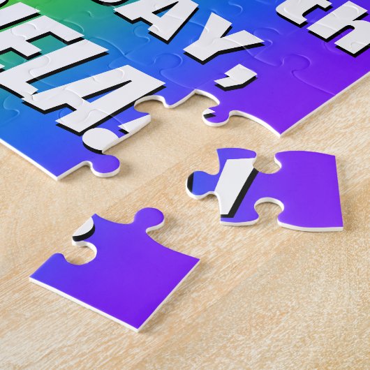 11誕生日: カラフル、おもしろいレインボーパターン# 11 ジグソーパズル (側面)