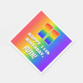 11誕生日: カラフル、おもしろいレインボーパターン# 11 スタンダードランチョンナプキン (角)