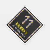 11誕生日:フローラ花数名前をカスタムする スタンダードランチョンナプキン (角)