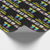 11誕生日：レインボー「11」、写真カスタムと名前 ラッピングペーパー (角)