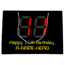 11誕生日：レッドデジタルクロックスタイル"11" +名前
