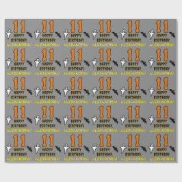 11誕生日:不気味ハロウィーンテーマ、名前をカスタムする ラッピングペーパー