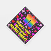 11誕生日:愛するハートパターン、虹# 11 スタンダードランチョンナプキン (角)