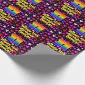 11誕生日:愛するハートパターン、虹# 11 ラッピングペーパー (角)