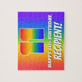 11誕生日— 数々の色のレインボーパターン「11」 ジグソーパズル (縦)