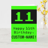 11誕生日:Nerdy/オタク系のスタイル「11」と名前 カード (黄色い花)