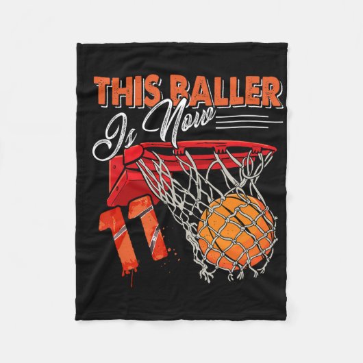 11誕生日Bysketbyllおもしろい11歳の子供Gif フリースブランケット (正面)