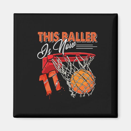 11誕生日Bysketbyllおもしろい11歳の子供Gif マグネット (正面)