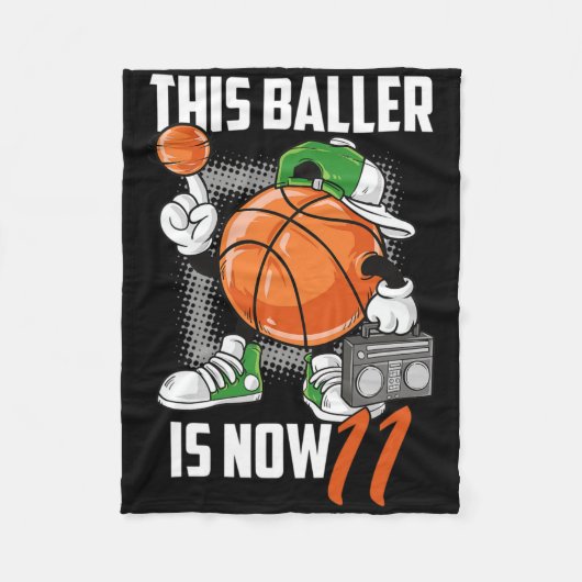 11誕生日Bysketbyllプレイヤーおもしろい11歳K フリースブランケット (正面)
