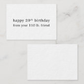 110ポンドの友人から29歳の誕生日を迎える ノートカード (正面/裏面)