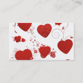 110個の赤いハート形状が蝶の翼を渦巻く 名刺 (裏面)