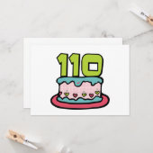 110歳お誕生日ケーキ カード (正面/裏面インサイチュ)