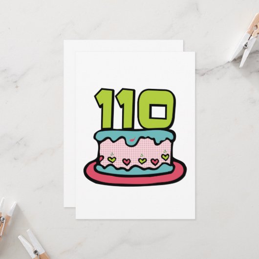 110歳のお誕生日ケーキ カード (正面/裏面インサイチュ)