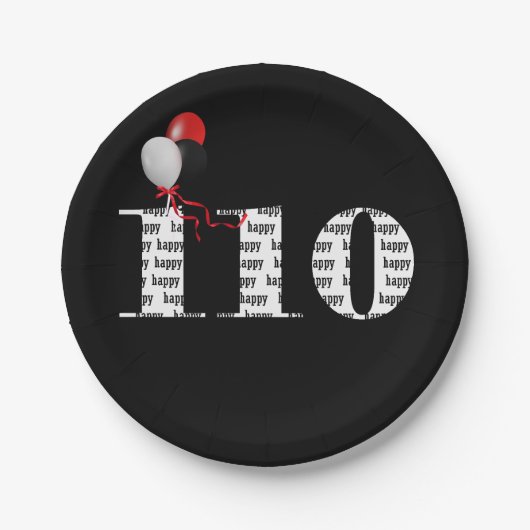 110歳の誕生日パーティーバルーン ペーパープレート (正面)
