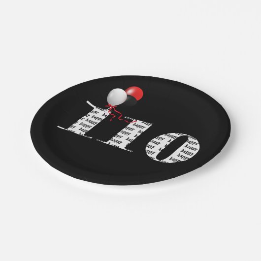 110歳の誕生日パーティー風船 ペーパープレート (アングル)