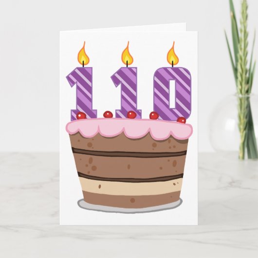 110歳オンお誕生日ケーキ カード (正面)