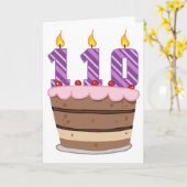 110歳オンお誕生日ケーキ カード (黄色い花)