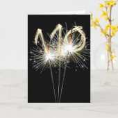 110誕生日スパーカーズオンブラック カード (黄色い花)