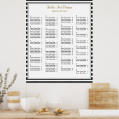 110黒/白ストライプの結婚座席表 ポスター (キッチン)