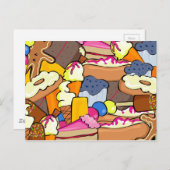 1104甘いベーキングドウナッツマフィをデザートを扱う ポストカード (正面/裏面)