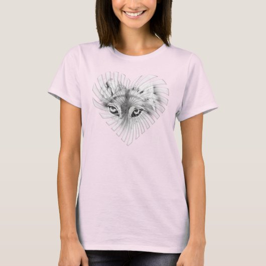 110.オオカミのハート Tシャツ (正面)
