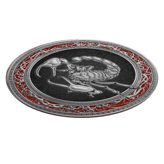 [110]聖なる銀のサソリの黒 カッティングボード (角)