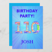 110th Birthday Partyの招待状（英文） 招待状 (正面/裏面)