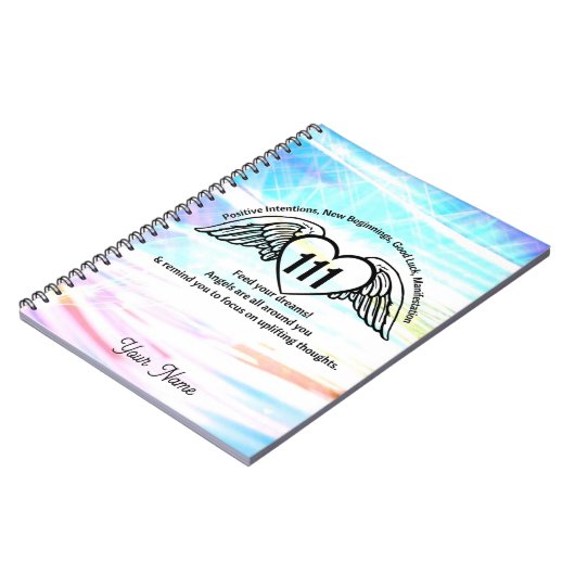 111エンジェル番号感謝の名前仕訳帳 ノートブック (左側)