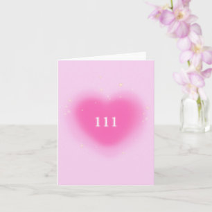 111ピンクかわいらしハート審美天使の番号 カード