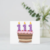 111歳のお誕生日ケーキ ポストカード (スタンド正面)