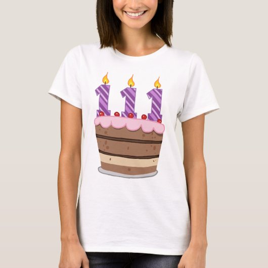 111歳のお誕生日ケーキ Tシャツ (正面)
