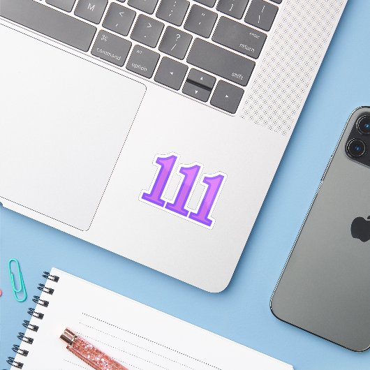 111 エンジェルナンバーの祝福 シール (ノートパソコンとiPhone)