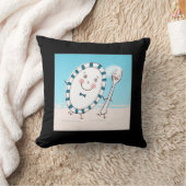 111.スプーン走遠くにビーチの新婚者 クッション (ブランケット)