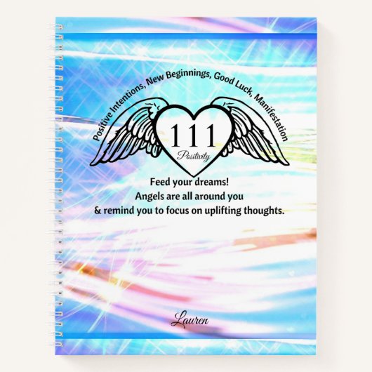 111 Angel Number Gratitude Journal | Name Book ノートブック (正面)