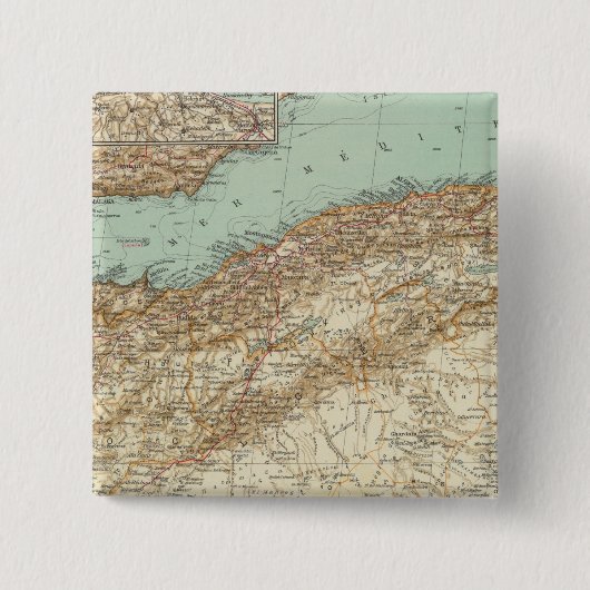 112モロッコ、アルジェリア、チュニジア 缶バッジ (正面)