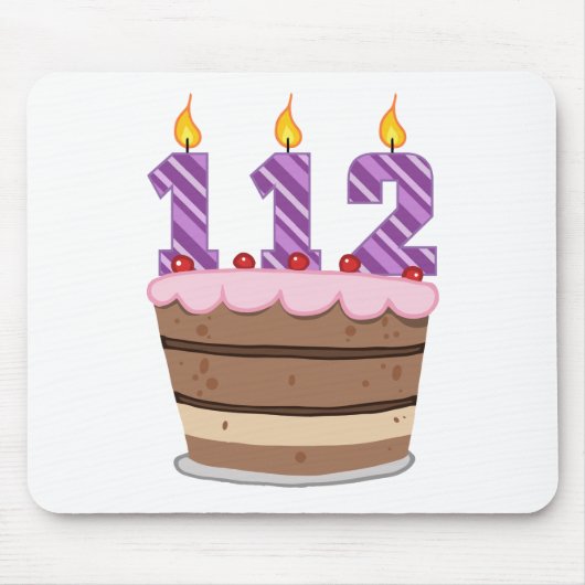 112歳お誕生日ケーキ マウスパッド (正面)