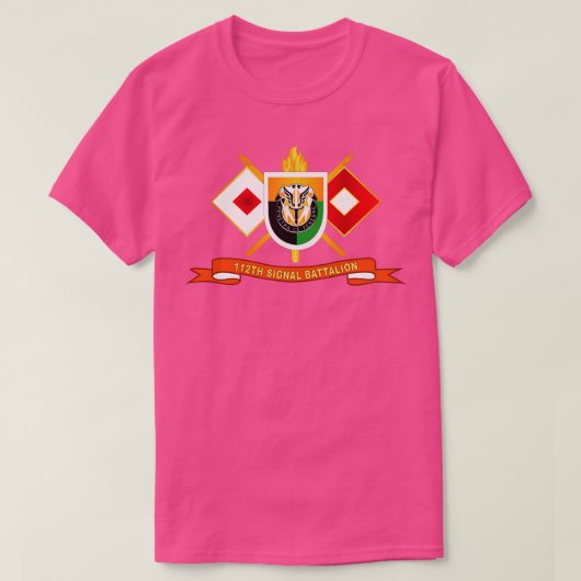 112番目の信号大隊付き信号分岐フラッシュ付きBr Tシャツ (デザイン正面)