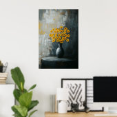 1135強さとフローラミニマリズムの穏やかさ – こんにちは ポスター (ホームオフィス)