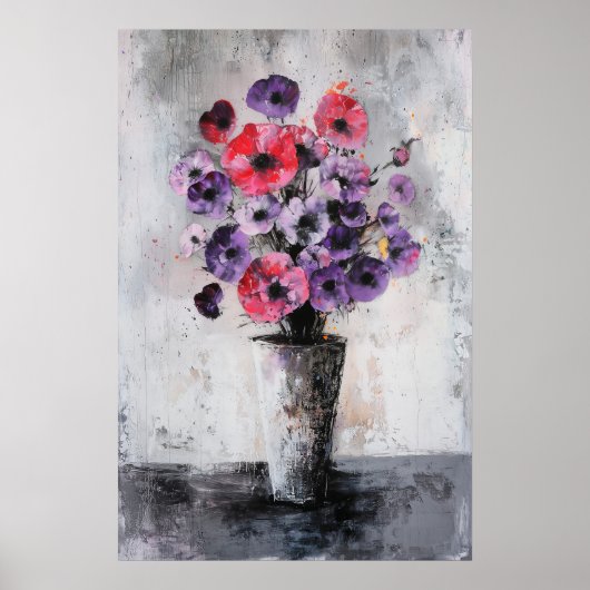 1136強さとフローラミニマリズムの穏やかさ – こんにちは ポスター (正面)