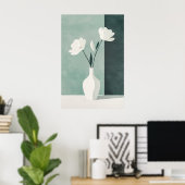 1137強さと穏やかなフローラミニマリズム – こんにちは ポスター (ホームオフィス)